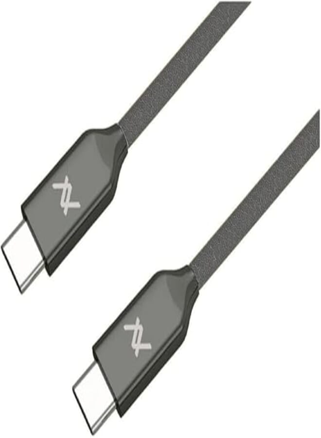 L'AVVENTO MP335 | USB-C to USB-C Cable | Fast Charge PD 100W | TPE Embossed Cable with Zinc Head | 2M Length | Grey